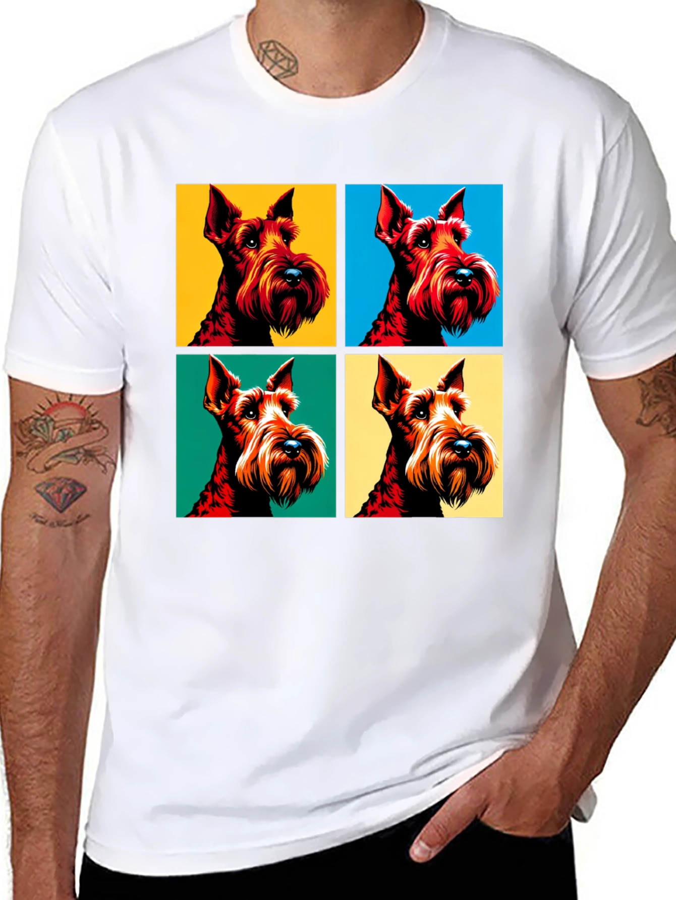 Pop Art Dog Graphic Tee - Cool Canine Design