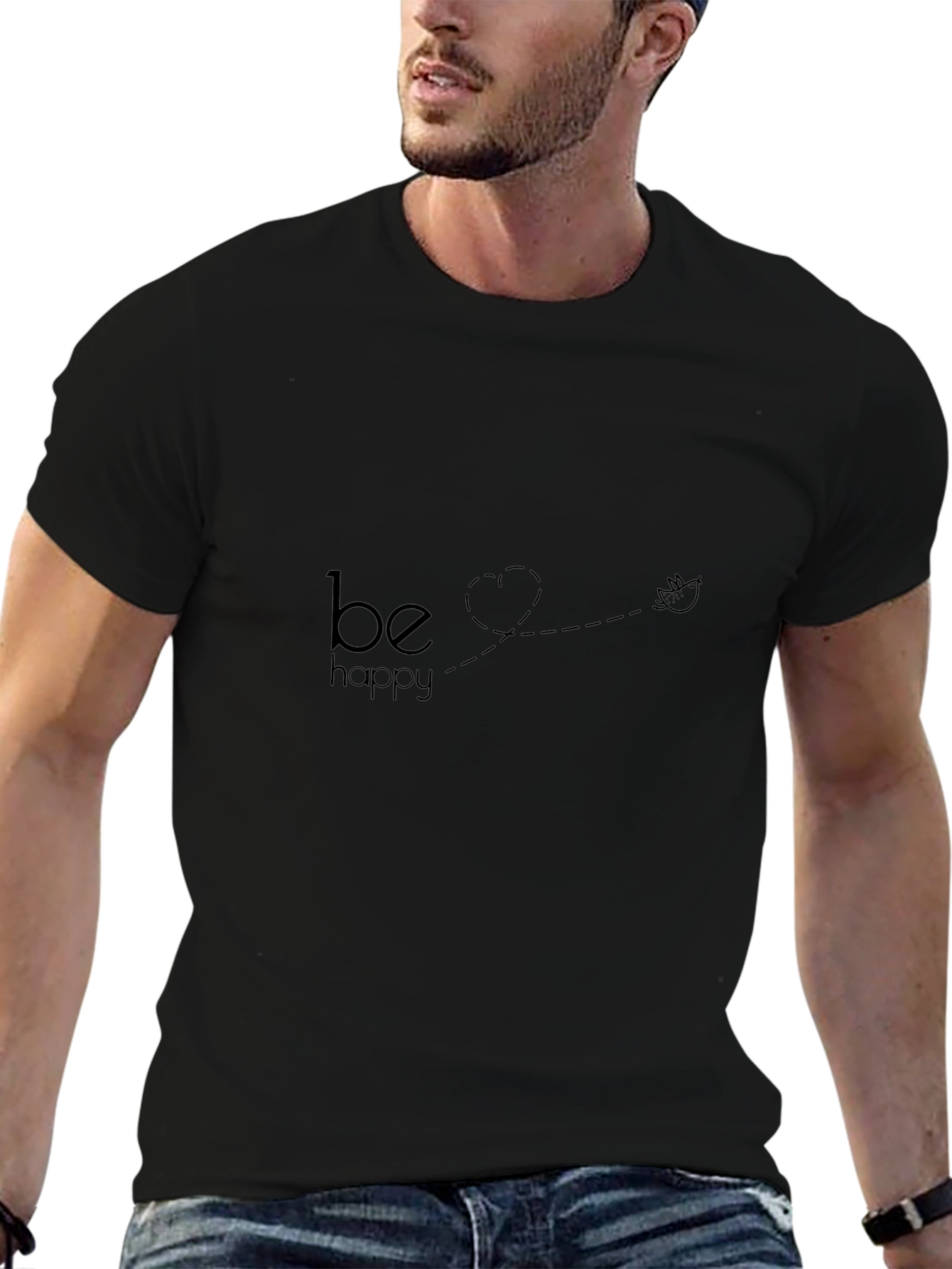 Be Happy Graphic Tee - Casual Comfort