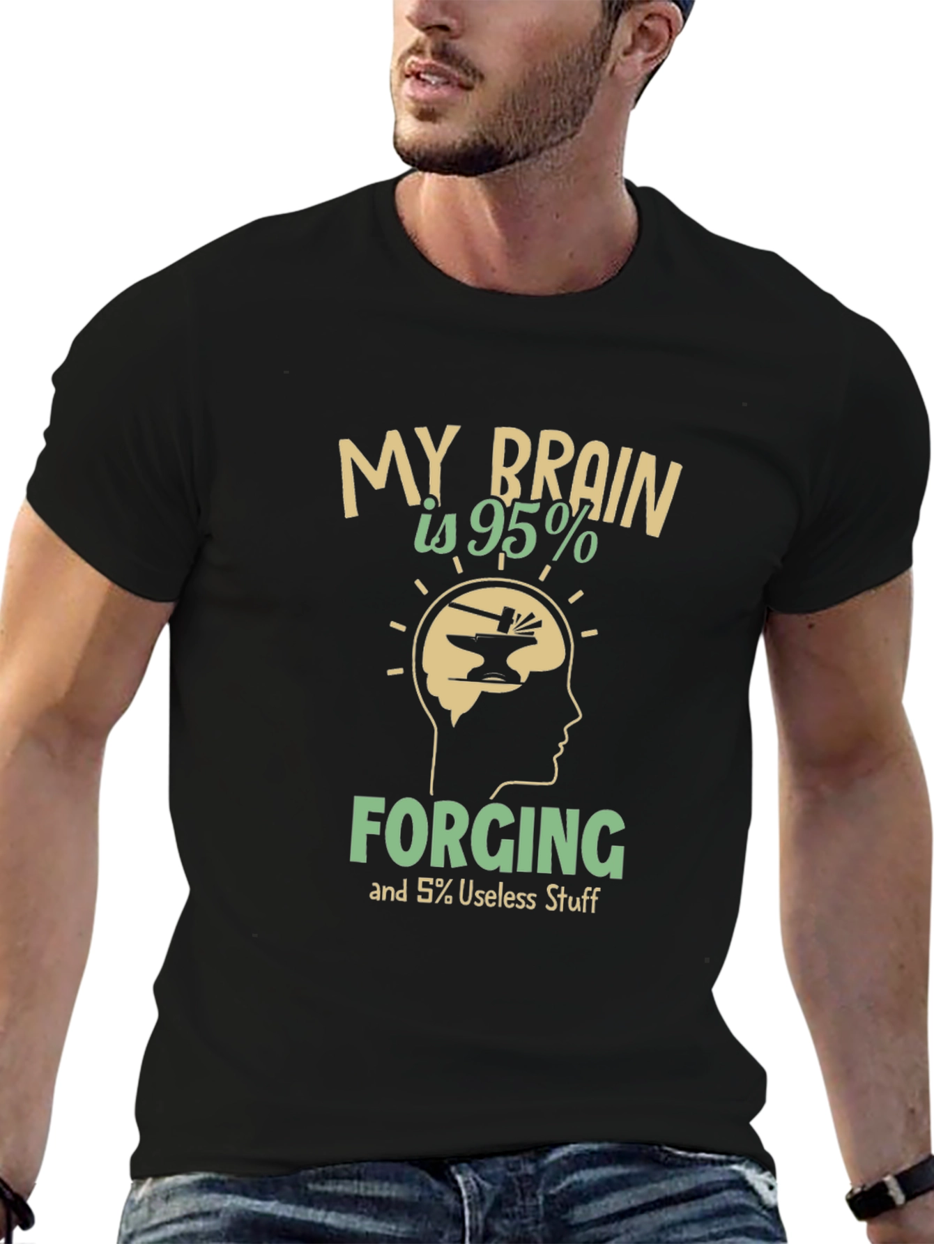 Forging Brain T-Shirt - Blacksmith Humor Tee