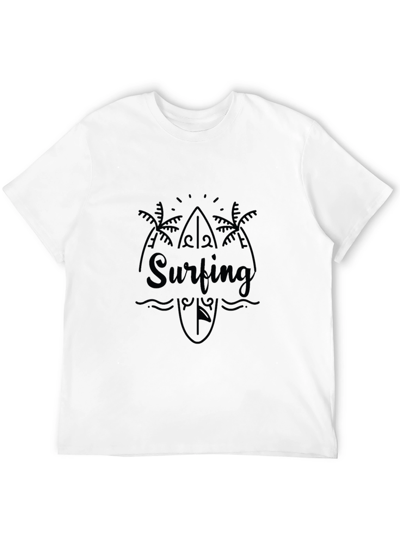 Surfing Graphic Tee - Island Vibes Black T-Shirt