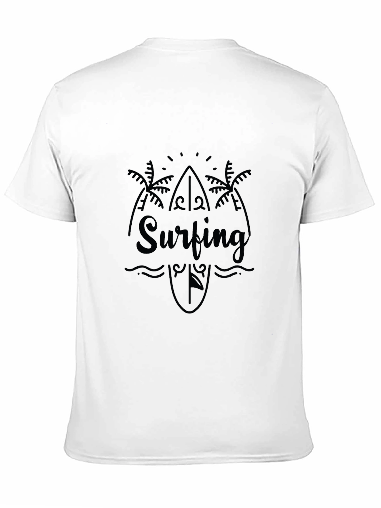 Surfing Graphic Tee - Island Vibes Black T-Shirt