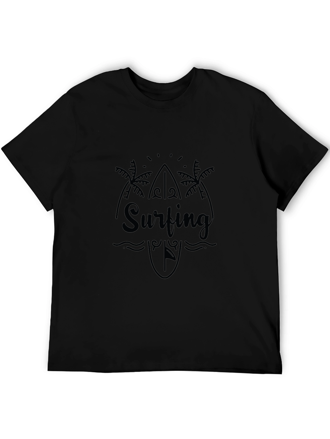 Surfing Graphic Tee - Island Vibes Black T-Shirt