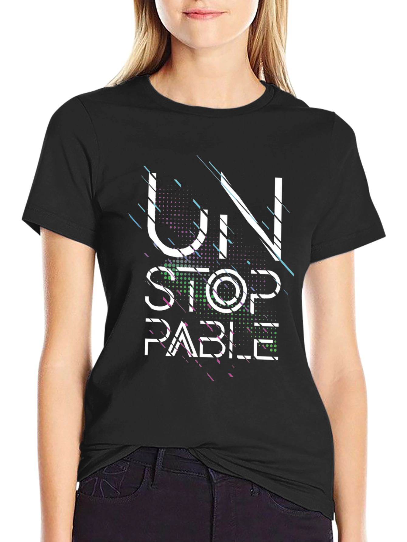 Unstoppable Graphic Print Black T-Shirt