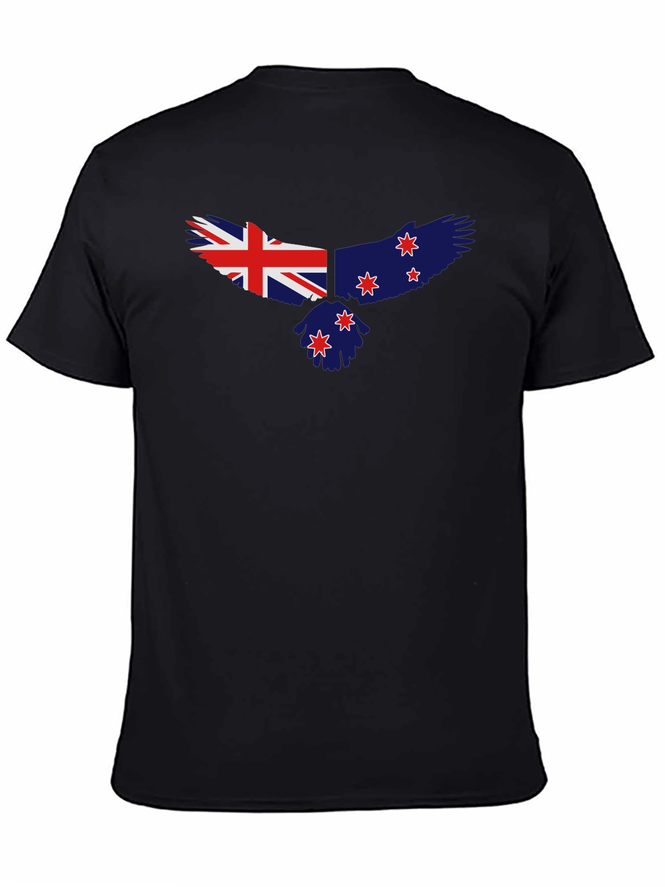 New Zealand Flag Eagle Black T-Shirt