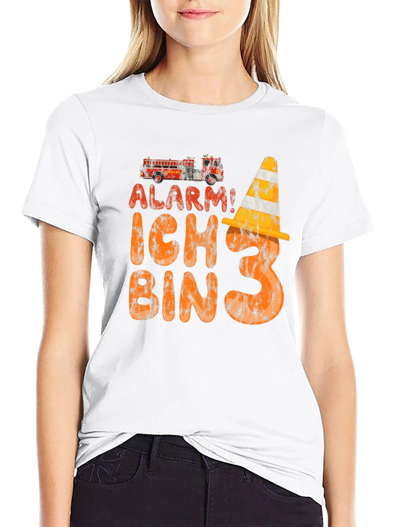 Alarm! Ich Bin 3 Birthday Firetruck Shirt