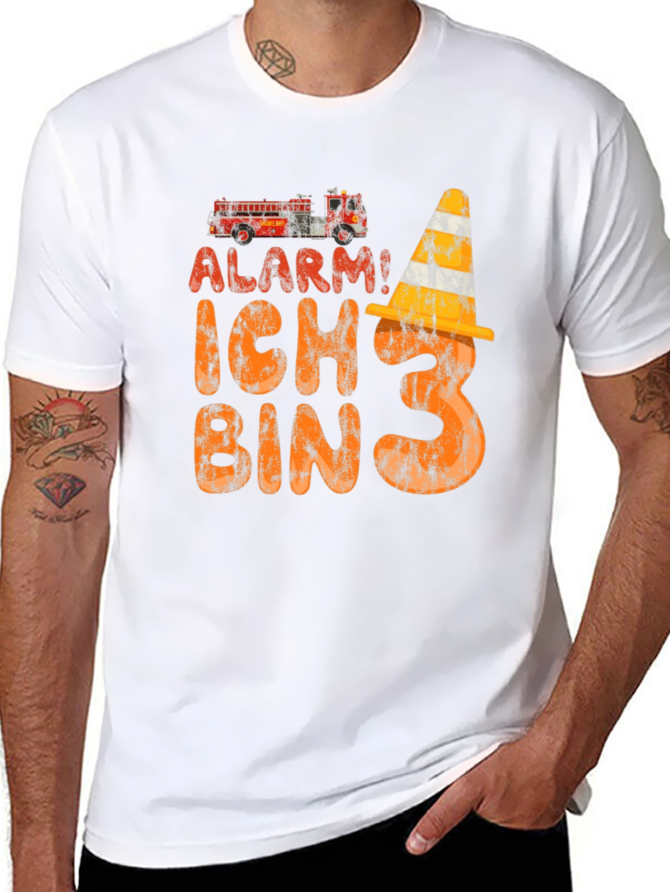 Alarm! Ich Bin 3 Birthday Firetruck Shirt