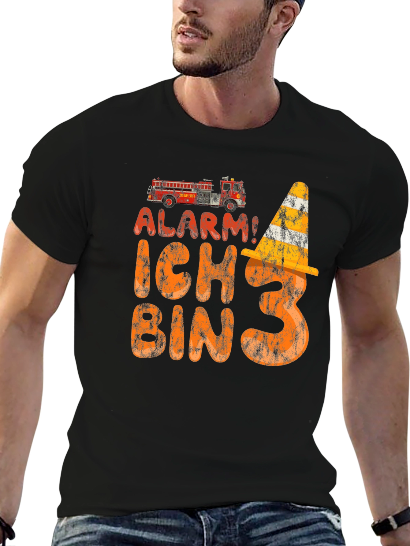 Alarm! Ich Bin 3 Birthday Firetruck Shirt