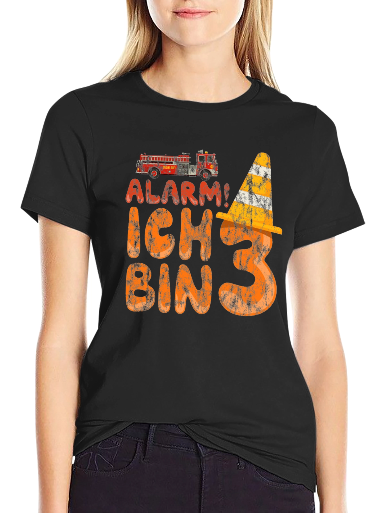 Alarm! Ich Bin 3 Birthday Firetruck Shirt