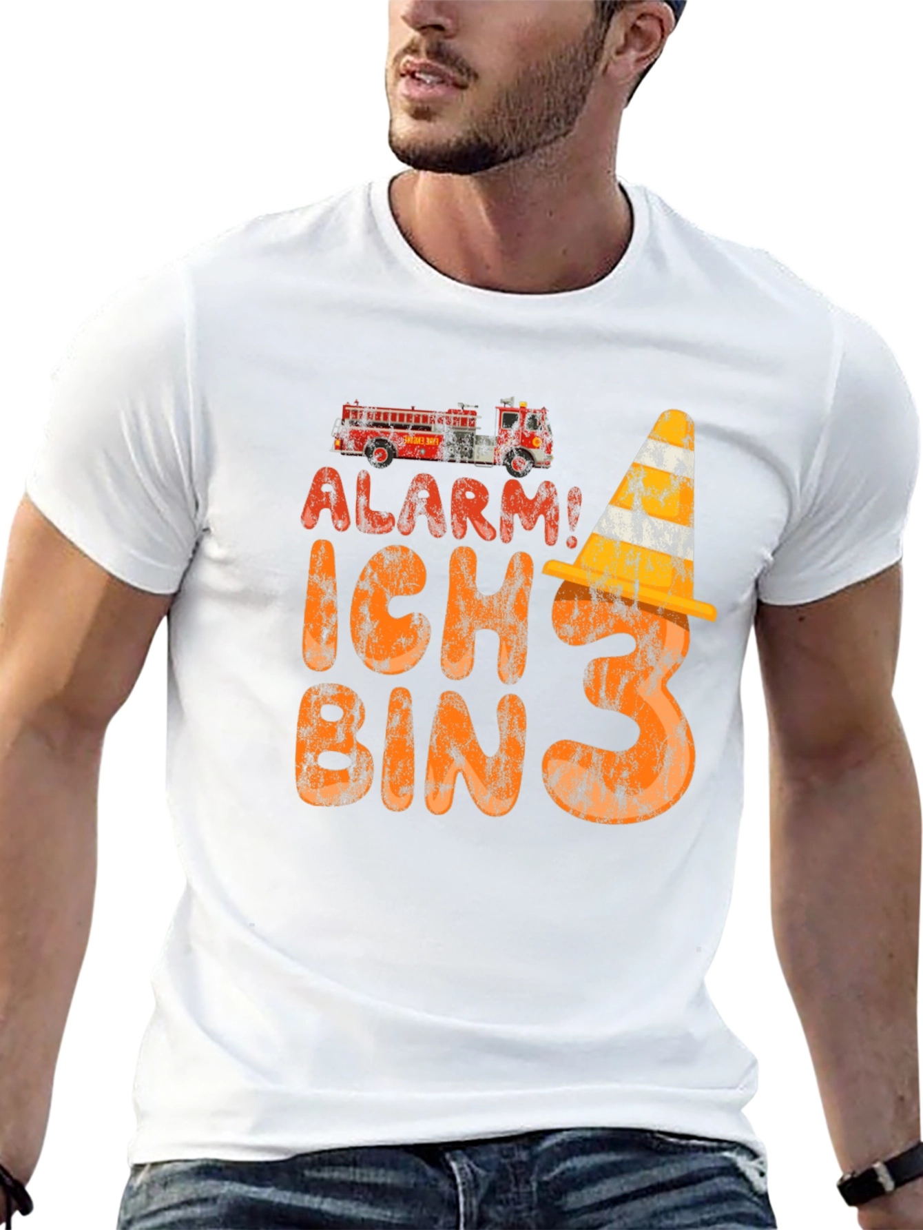 Alarm! Ich Bin 3 Birthday Firetruck Shirt
