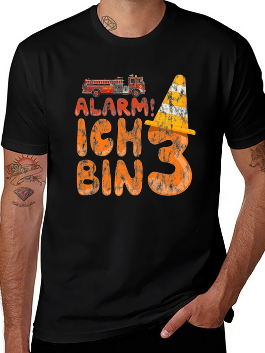 Alarm! Ich Bin 3 Birthday Firetruck Shirt