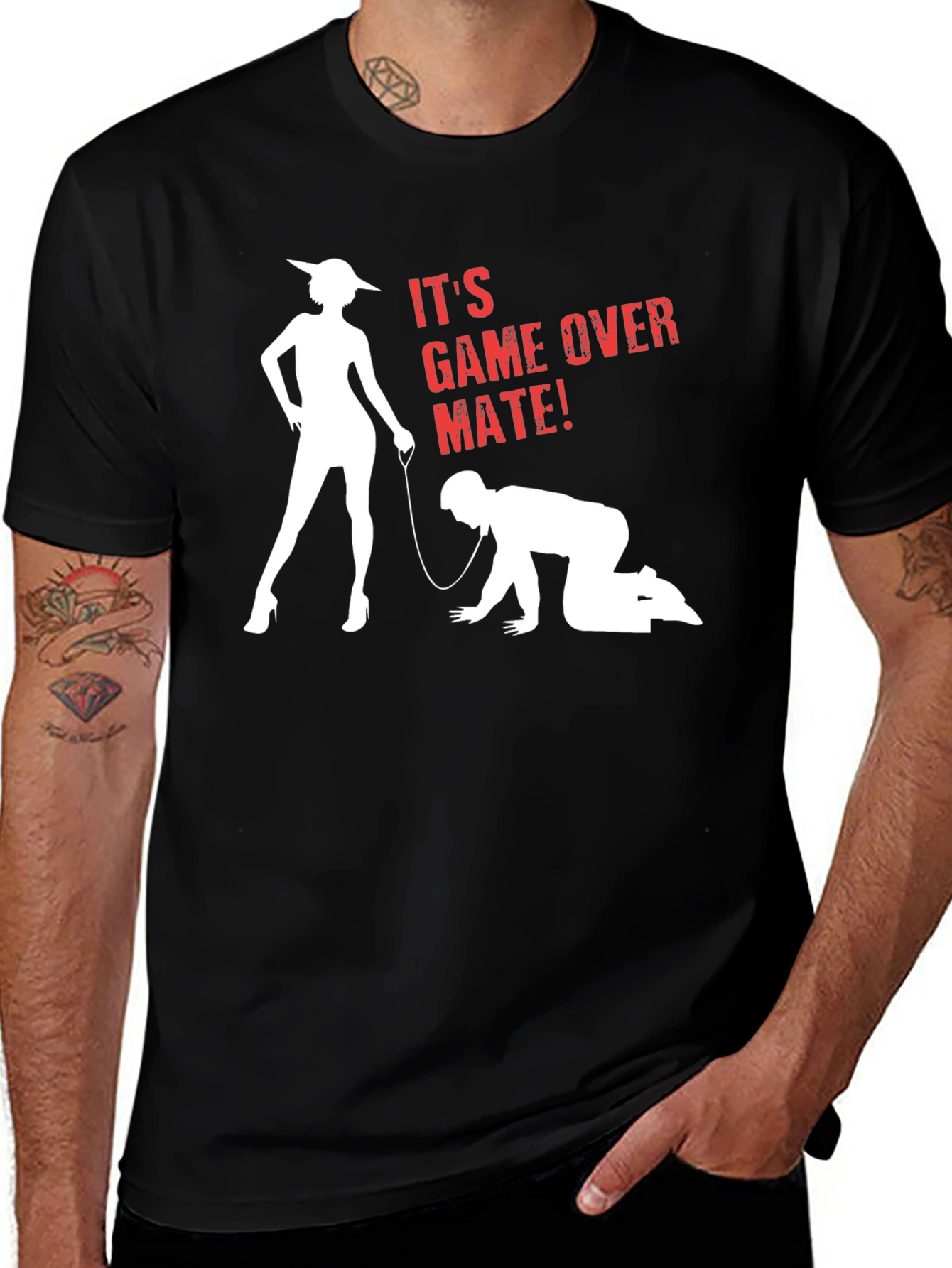 Humorous Game Over Mate Graphic T-Shirt