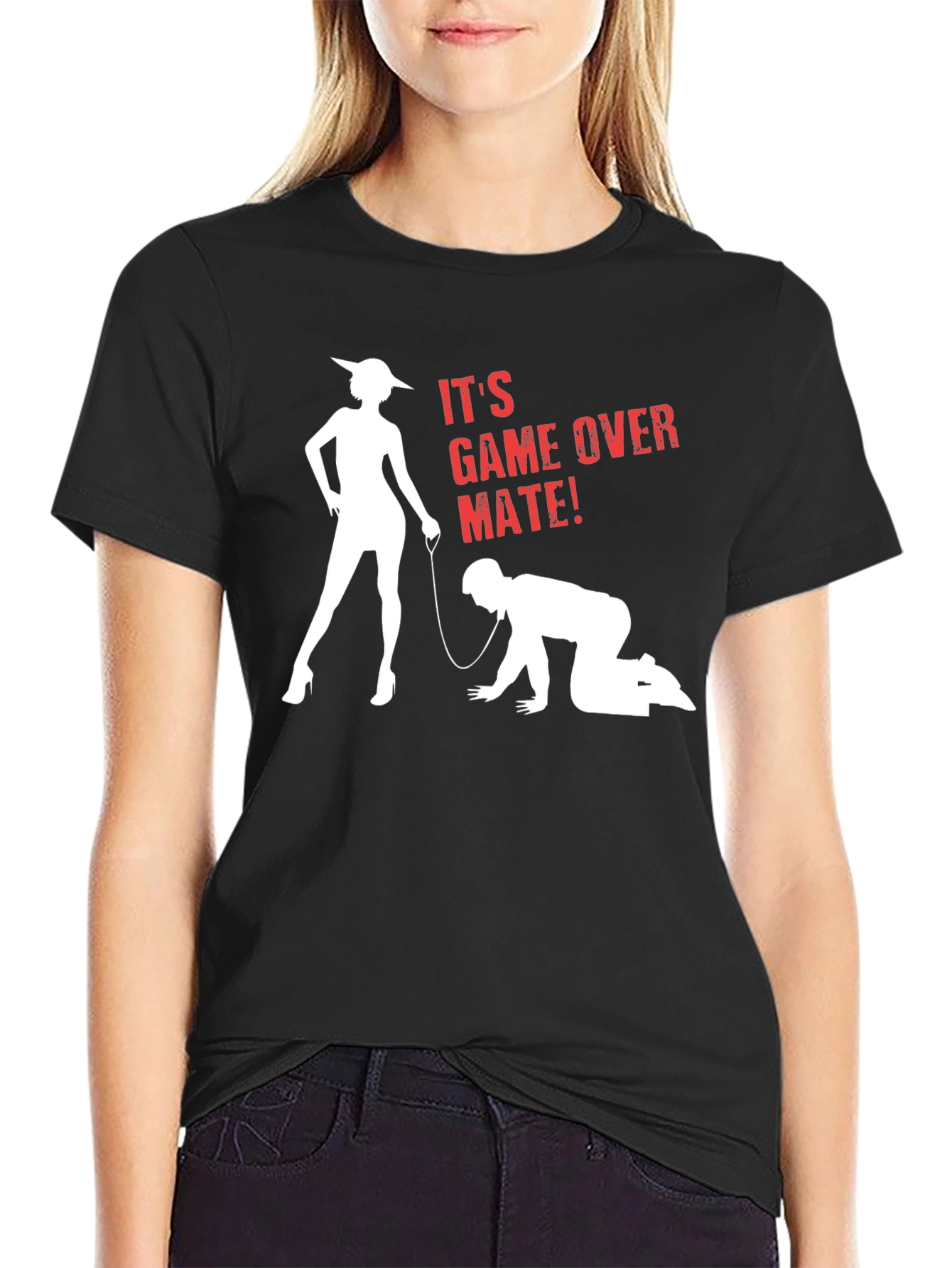 Humorous Game Over Mate Graphic T-Shirt