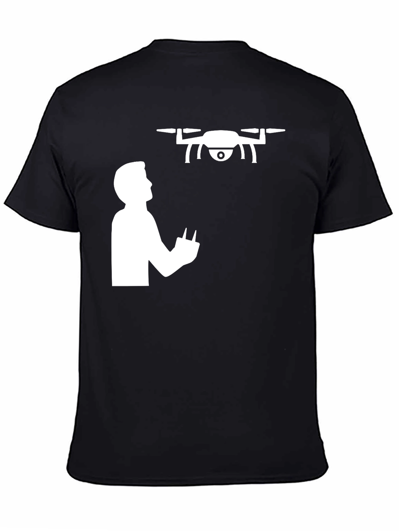 Drone Pilot Graphic Tee - Black Cotton T-Shirt