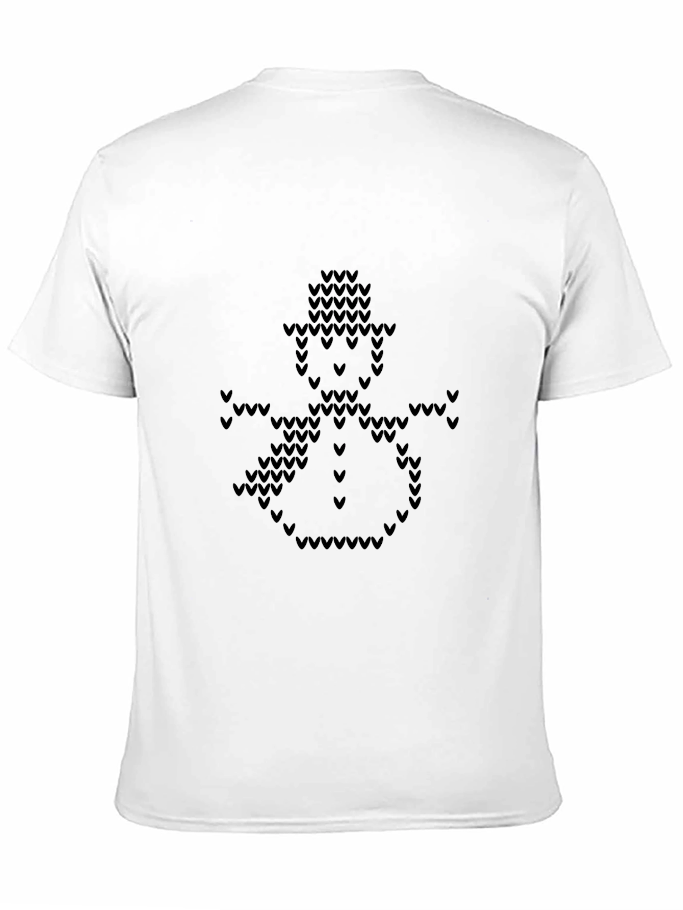 Festive Knitted Snowman Black T-Shirt