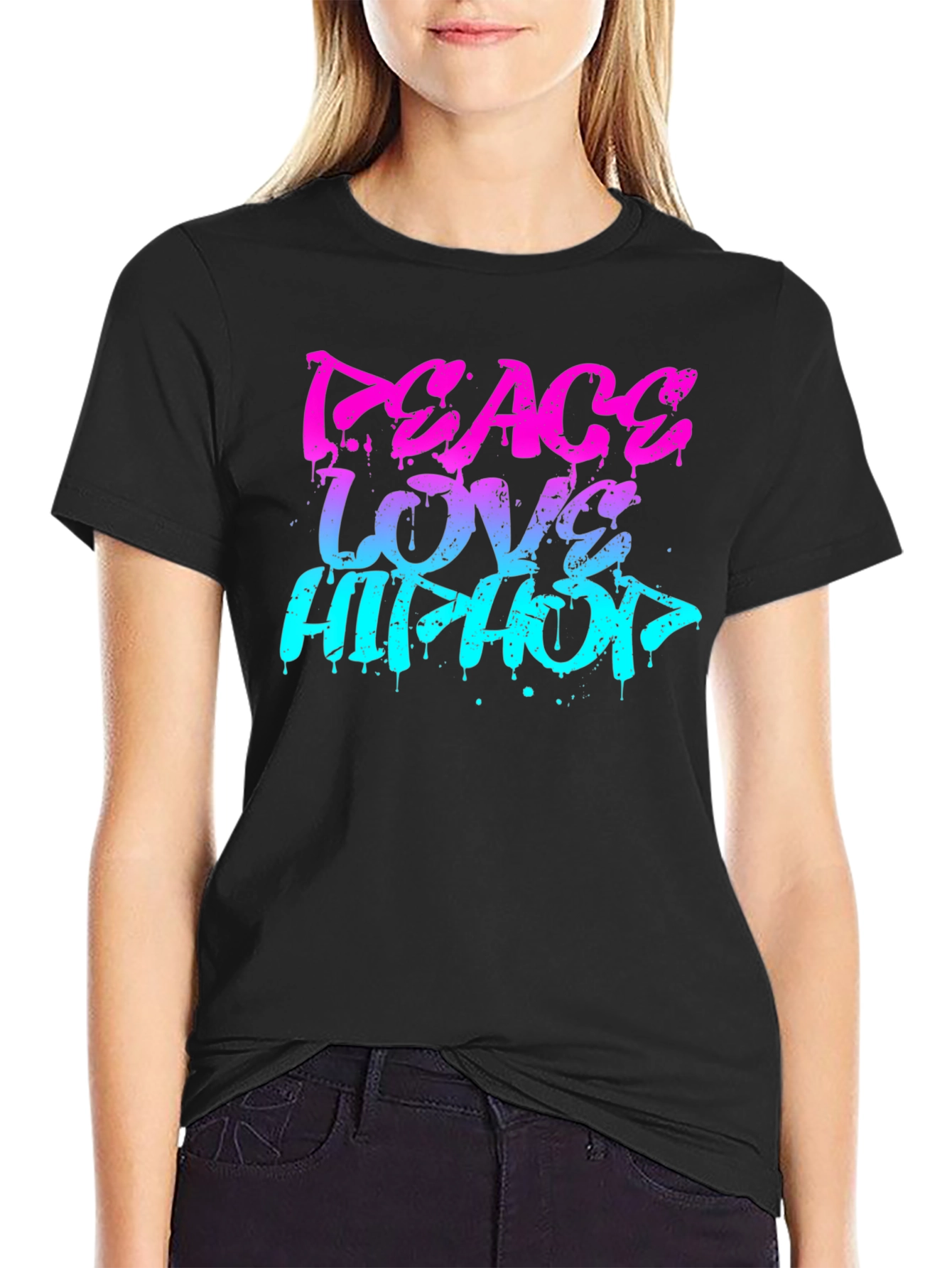 Peace Love Hip Hop Graphic T-Shirt