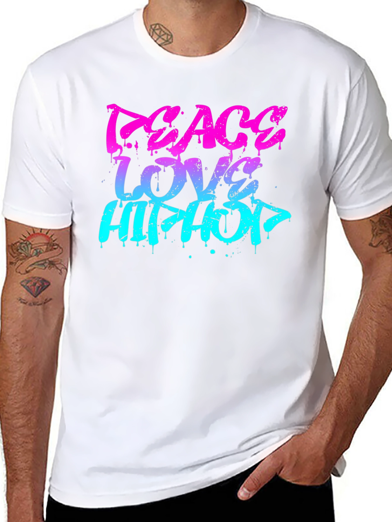 Peace Love Hip Hop Graphic T-Shirt