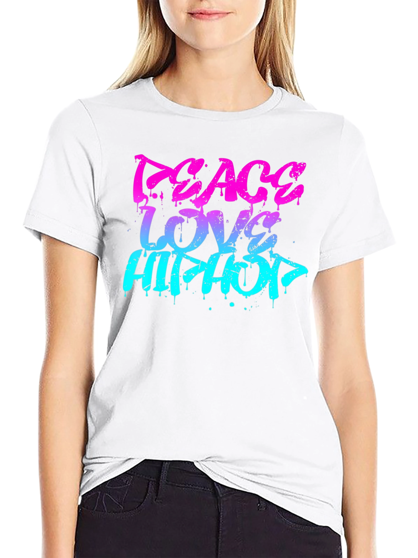 Peace Love Hip Hop Graphic T-Shirt