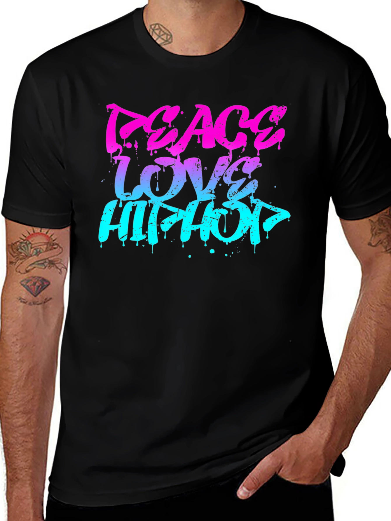 Peace Love Hip Hop Graphic T-Shirt