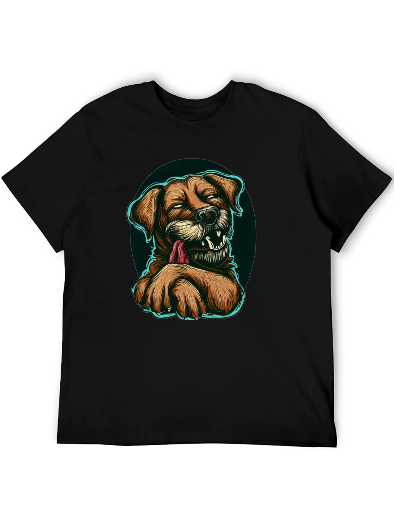 Funny Dog Graphic T-Shirt - Black