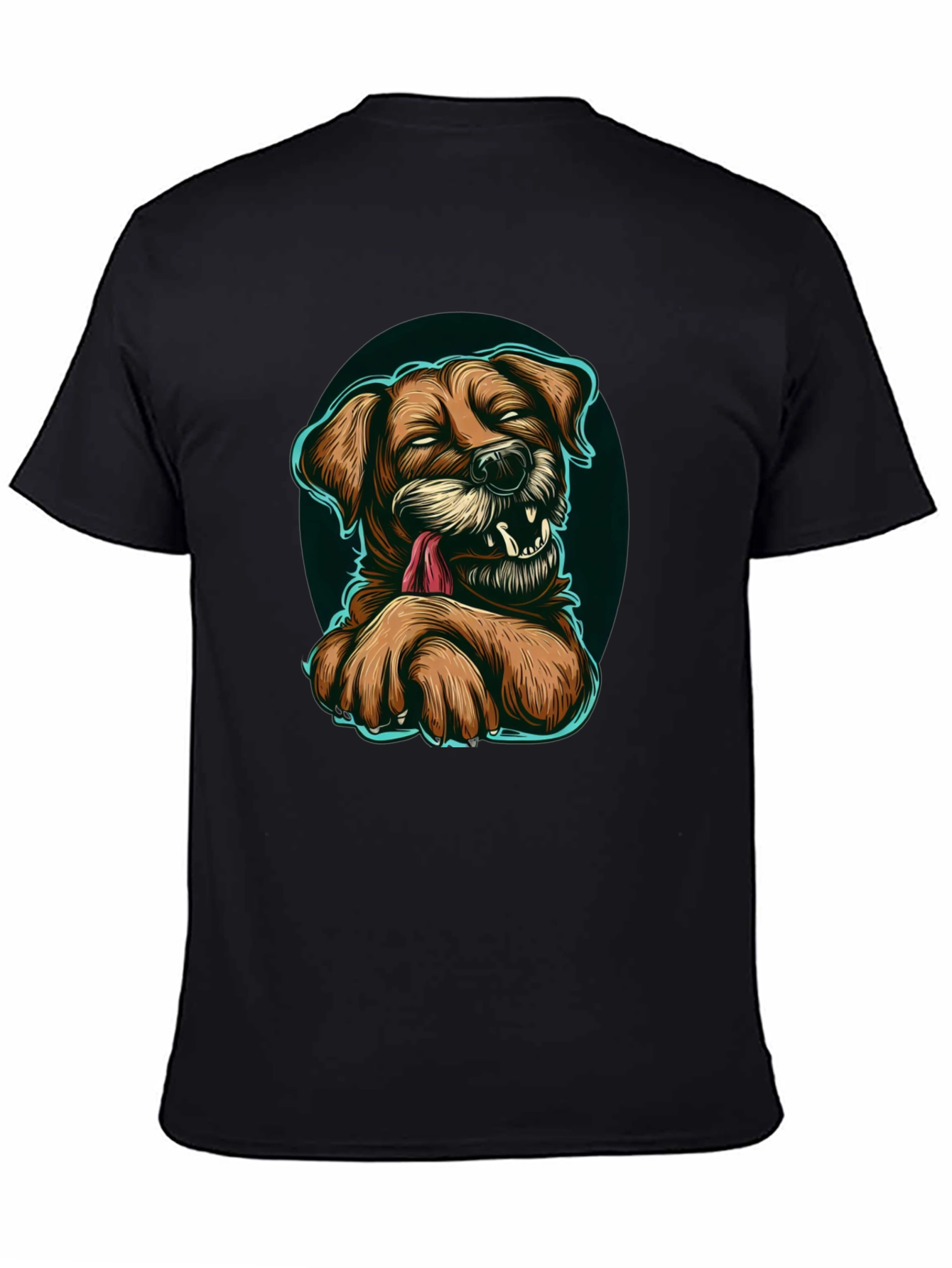 Funny Dog Graphic T-Shirt - Black