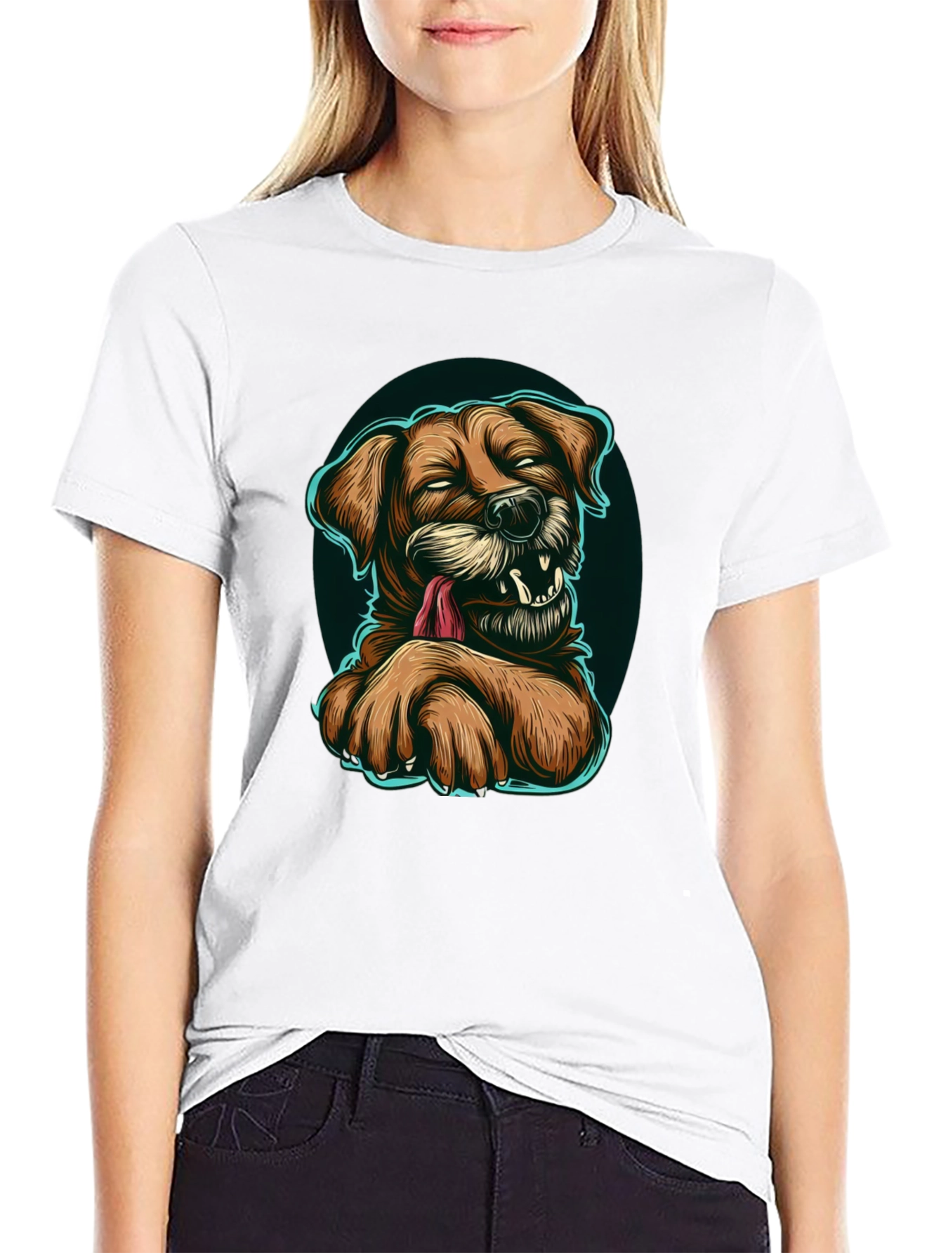 Funny Dog Graphic T-Shirt - Black