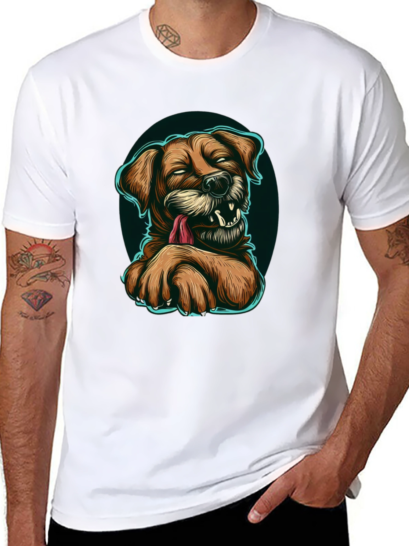 Funny Dog Graphic T-Shirt - Black