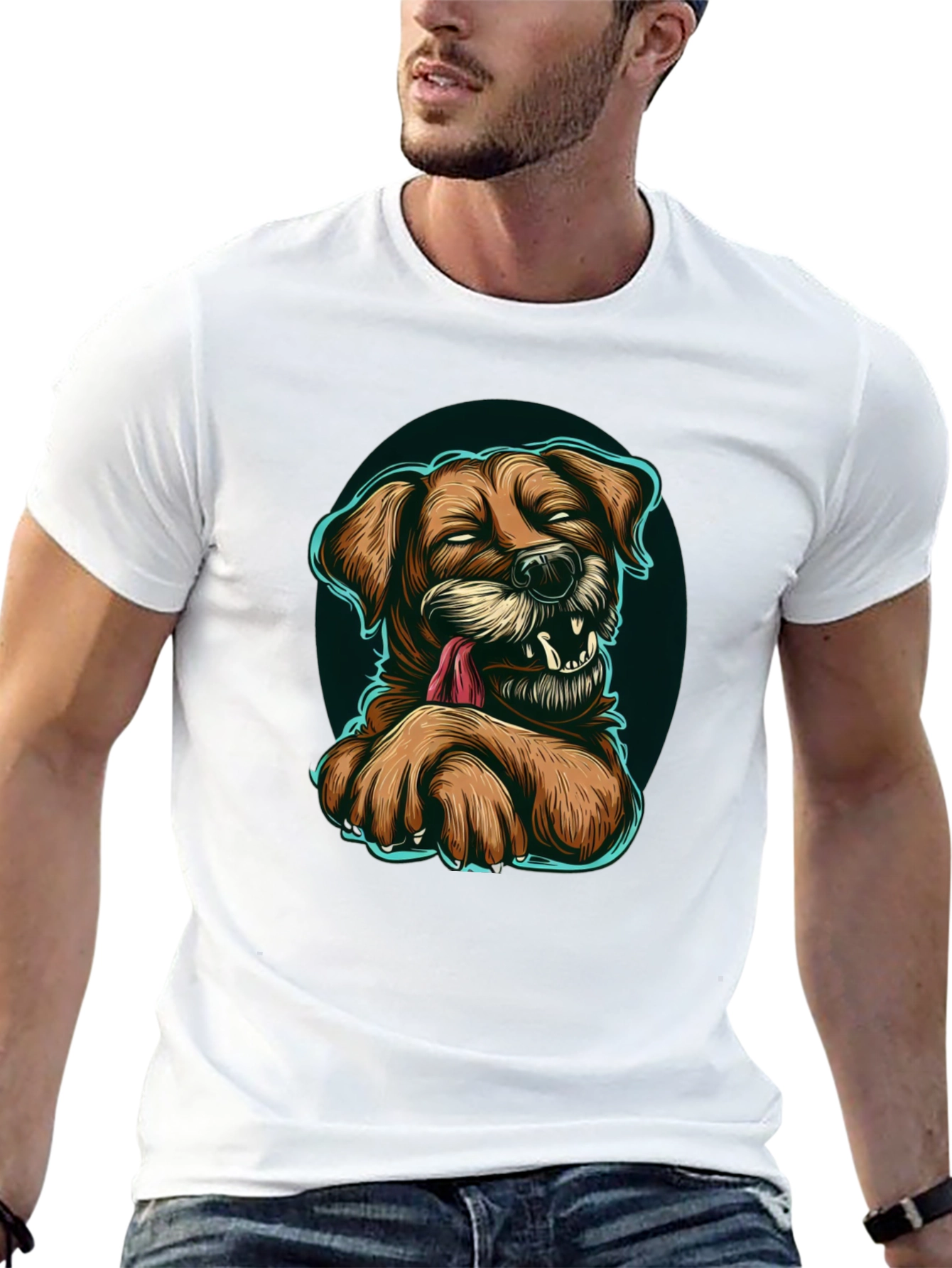 Funny Dog Graphic T-Shirt - Black