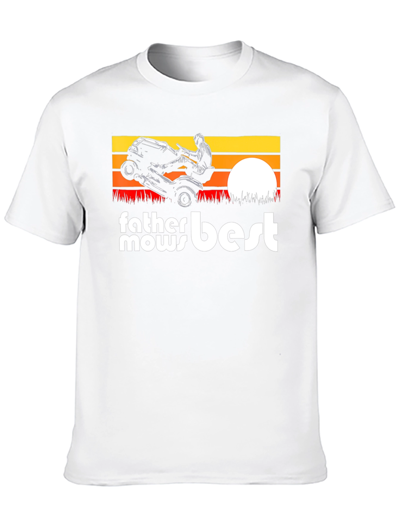Father Mows Best Black T-Shirt