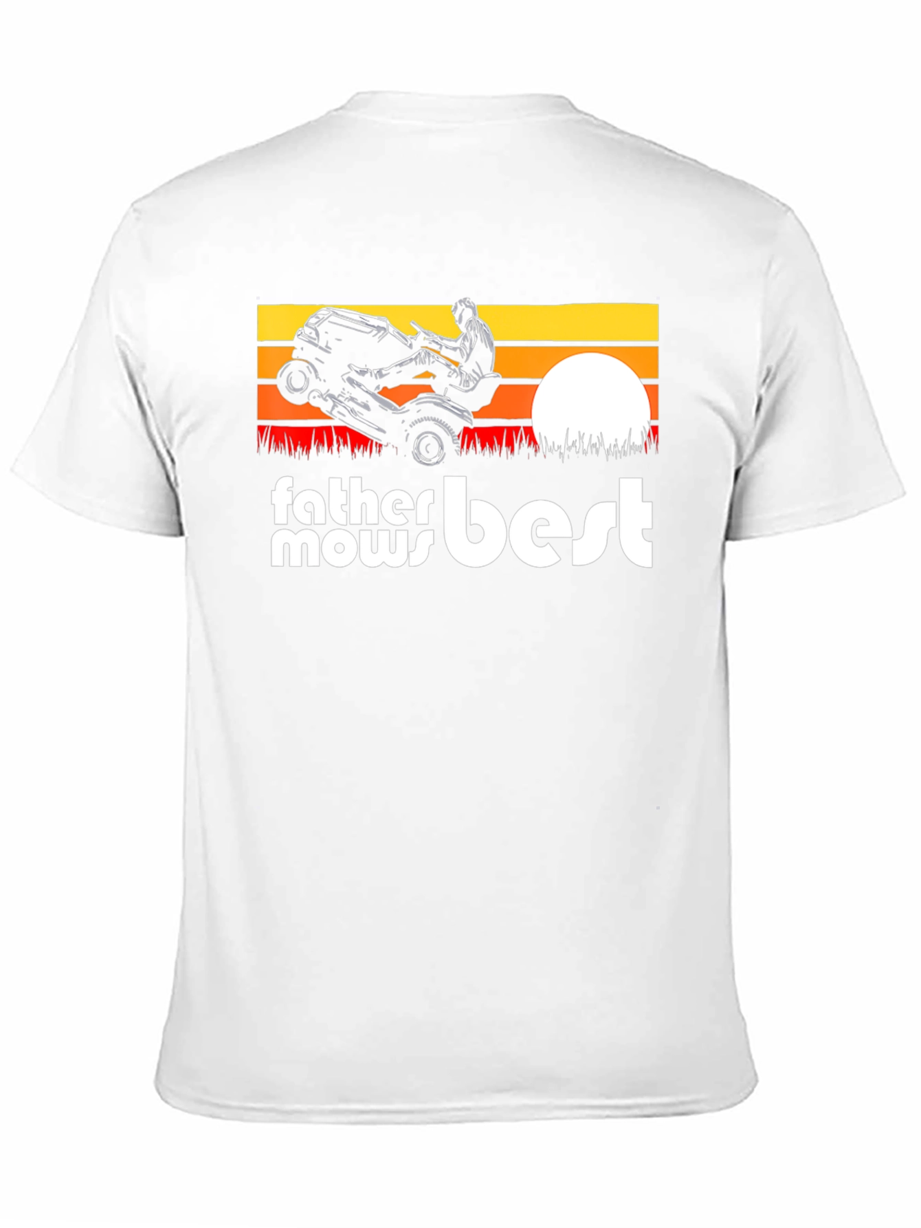 Father Mows Best Black T-Shirt