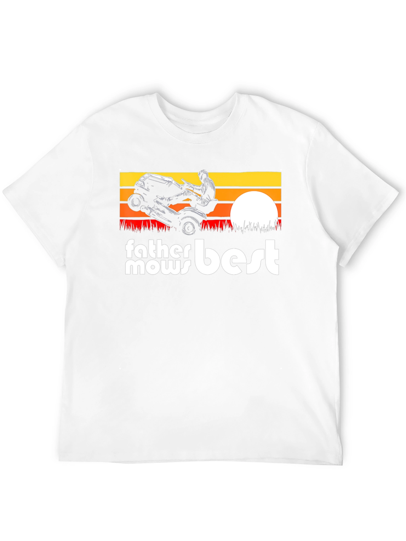 Father Mows Best Black T-Shirt