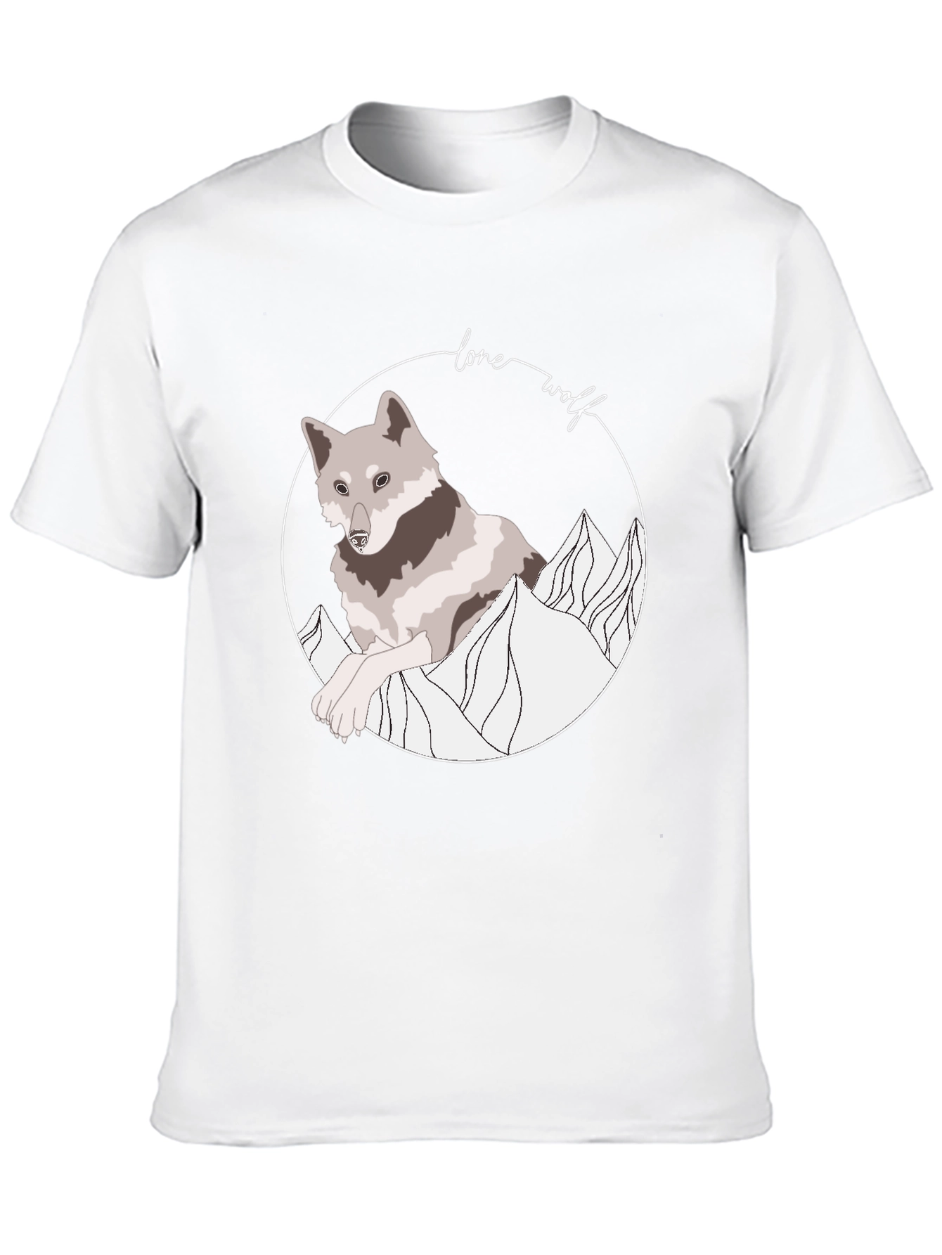 Lone Wolf Graphic Tee - Stylish Animal Design