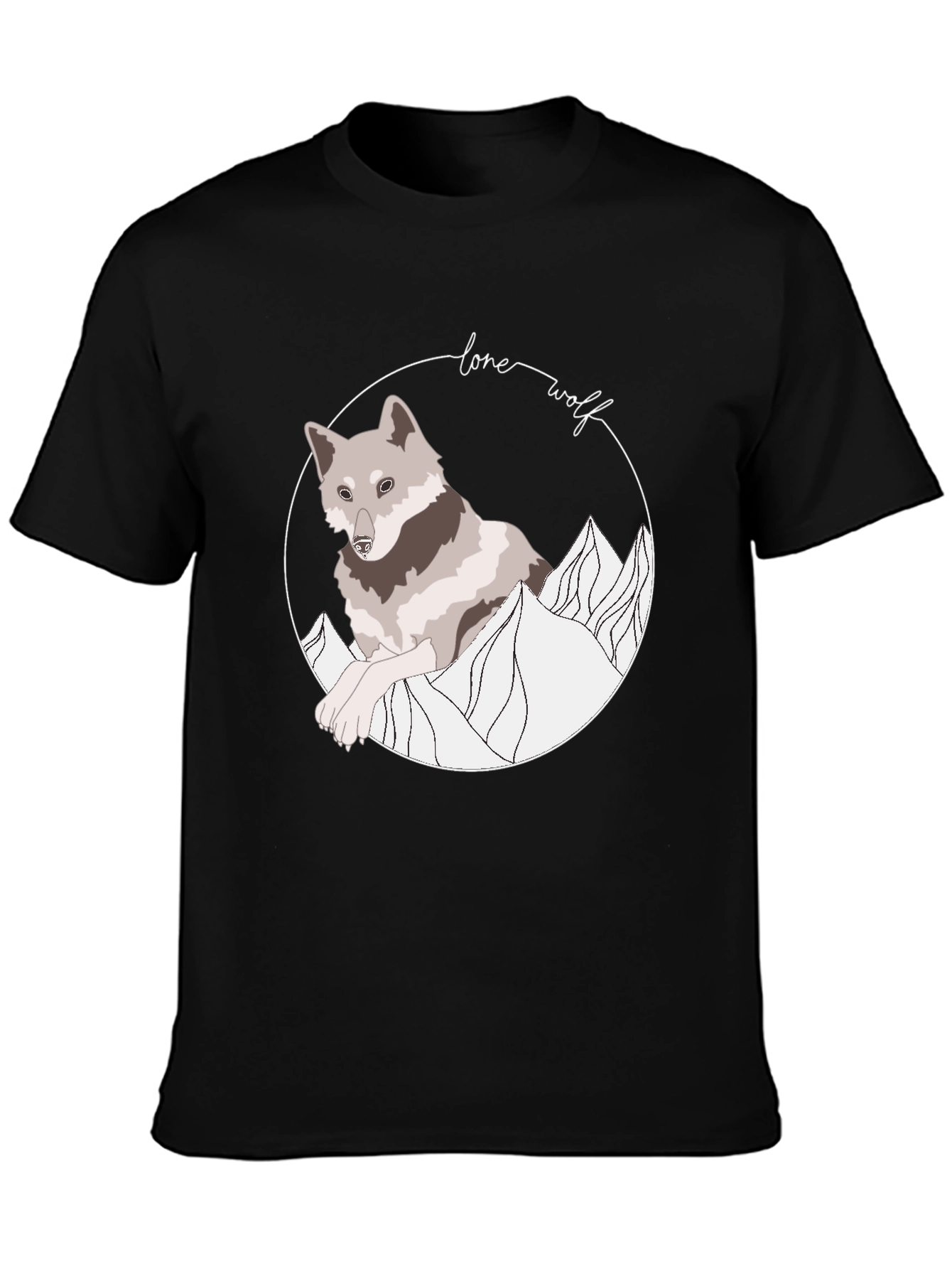 Lone Wolf Graphic Tee - Stylish Animal Design