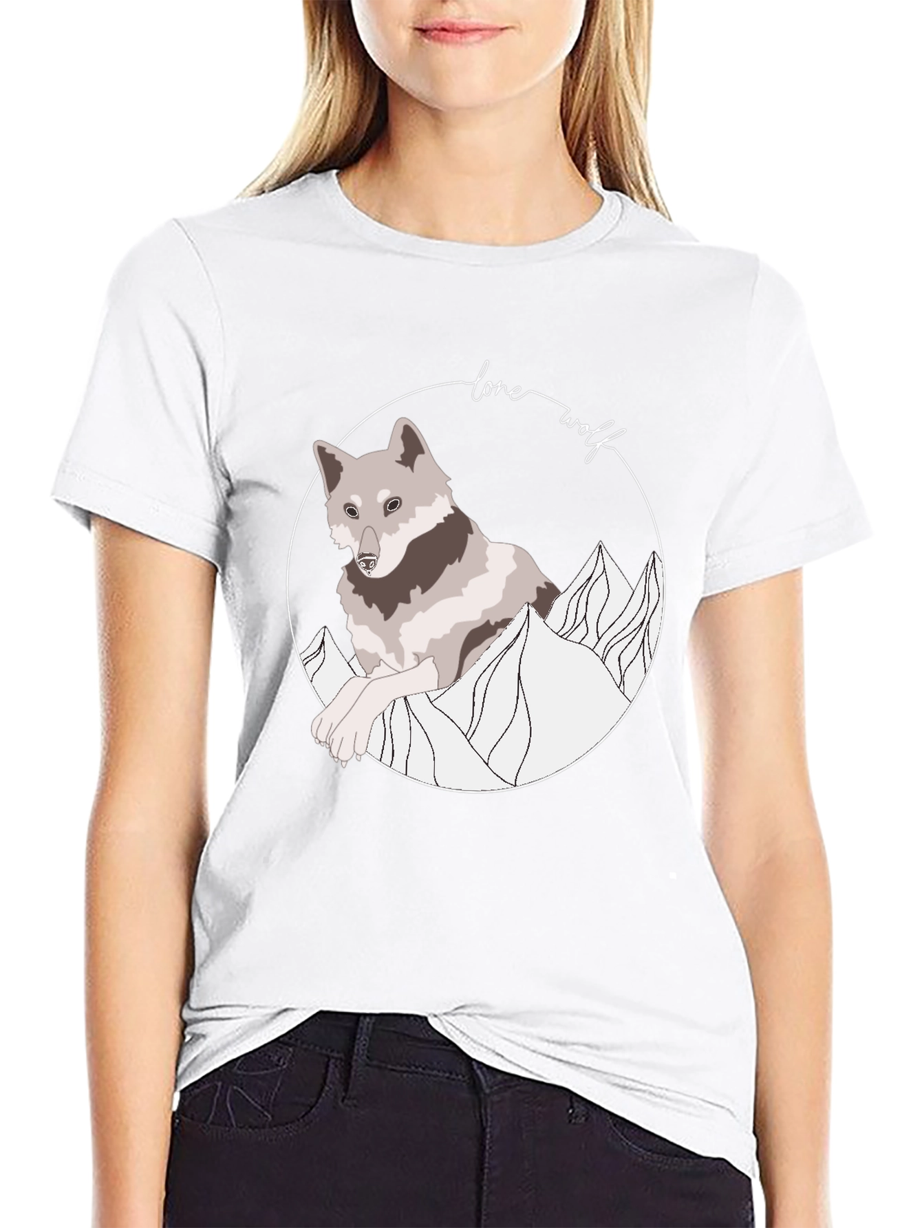 Lone Wolf Graphic Tee - Stylish Animal Design