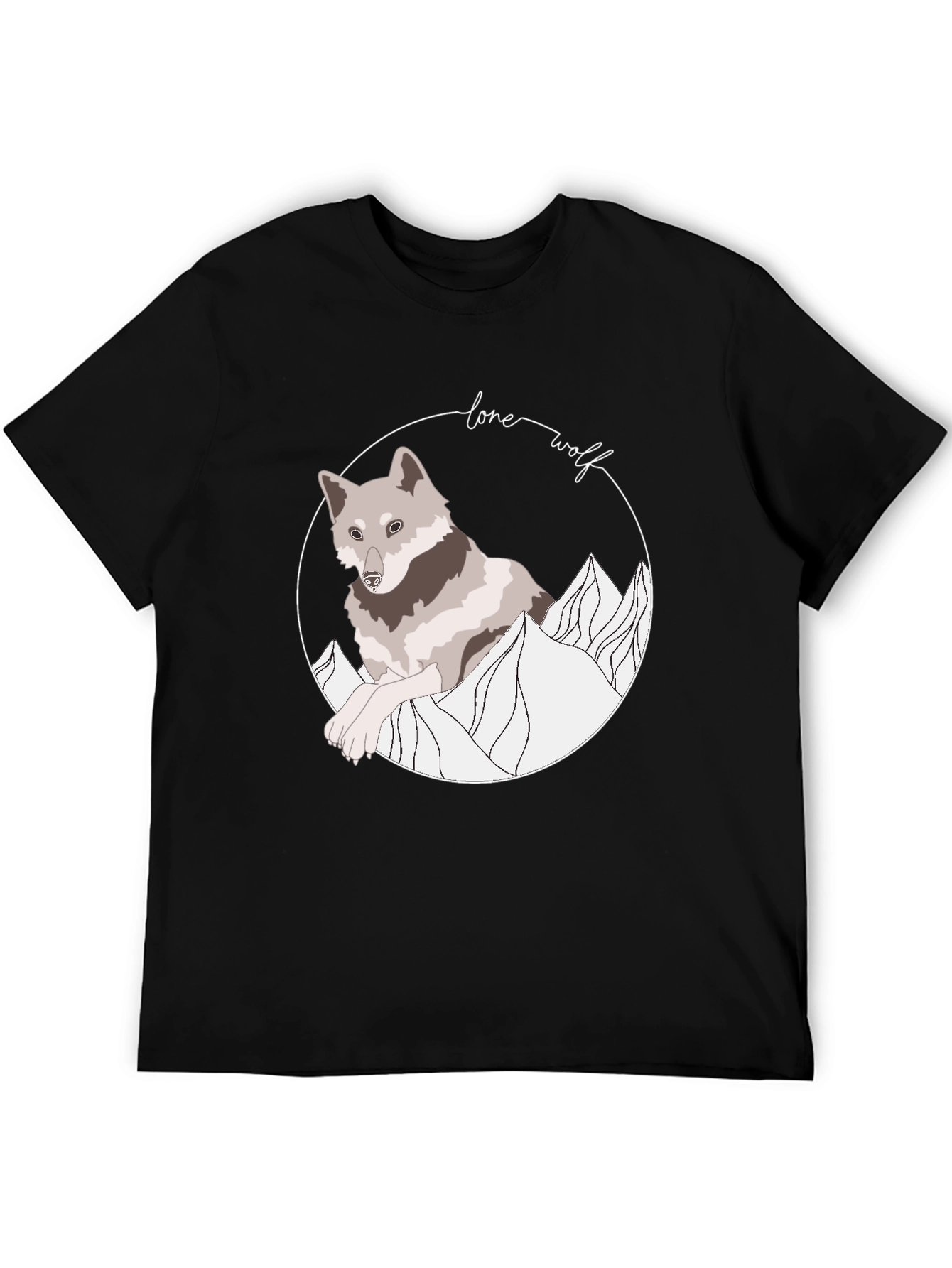 Lone Wolf Graphic Tee - Stylish Animal Design
