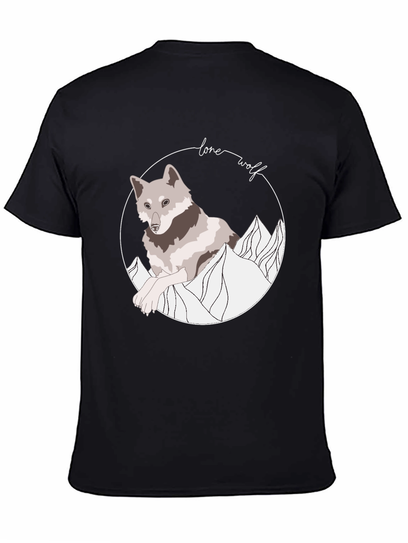 Lone Wolf Graphic Tee - Stylish Animal Design