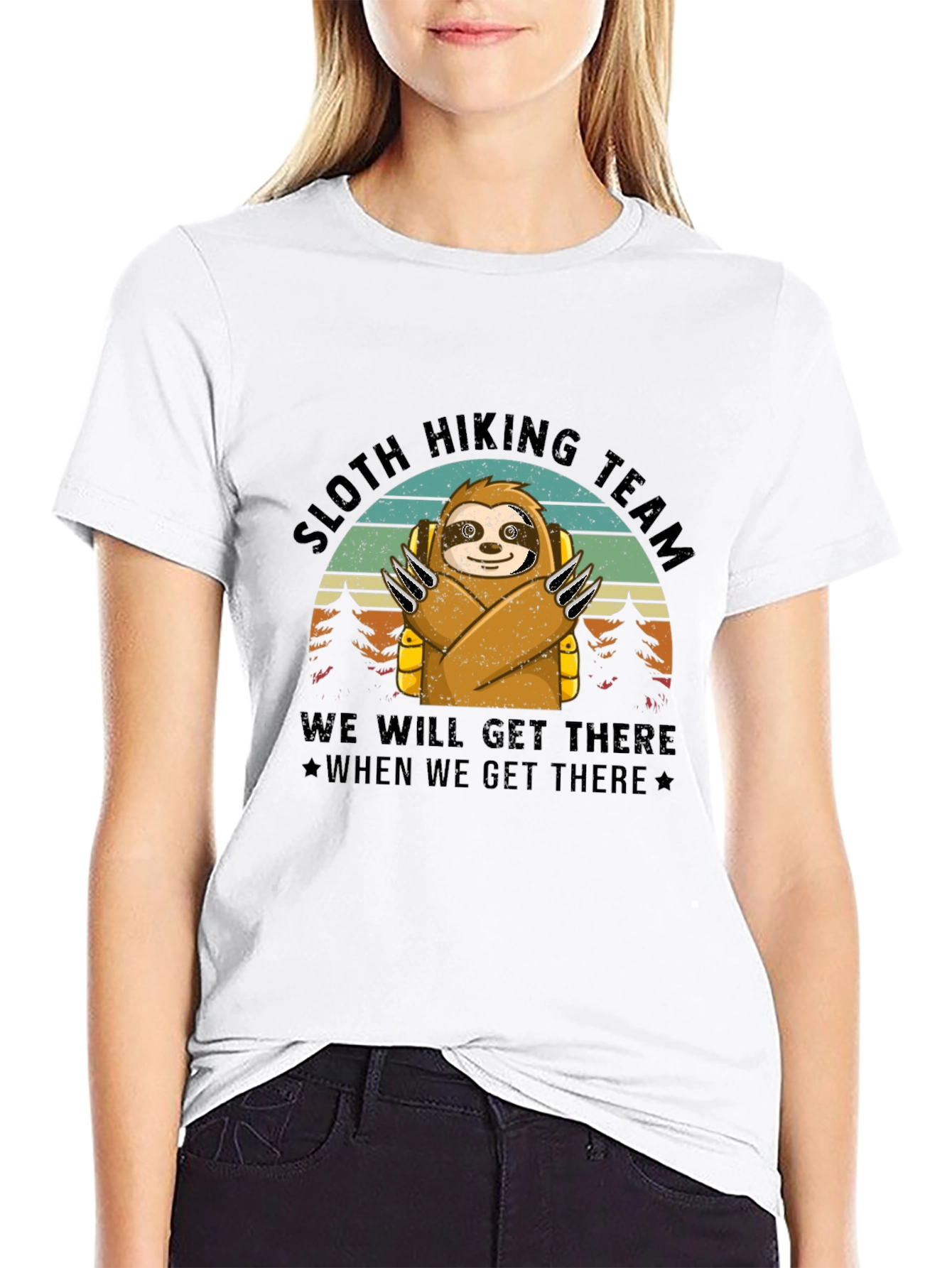 Sloth Hiking Team Black T-Shirt