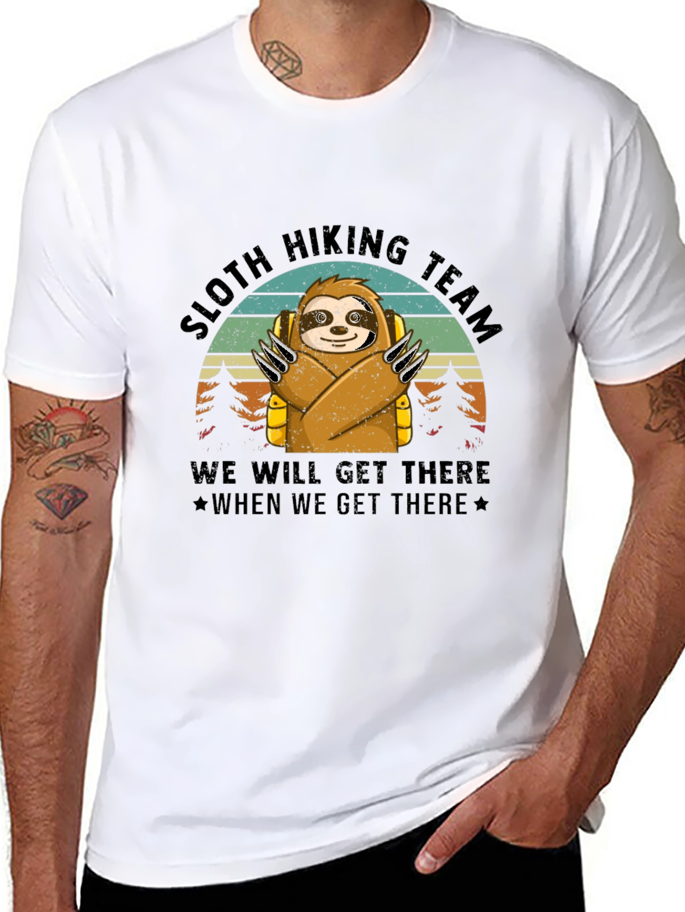 Sloth Hiking Team Black T-Shirt