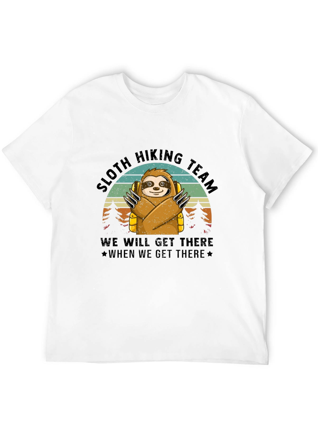Sloth Hiking Team Black T-Shirt