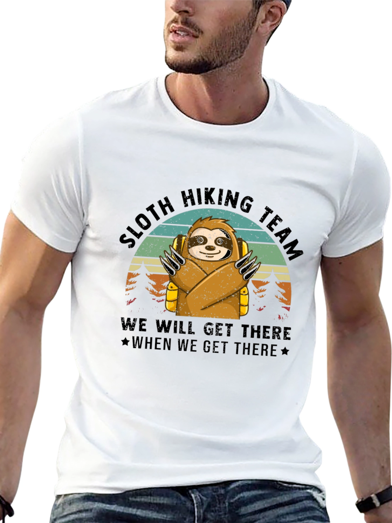Sloth Hiking Team Black T-Shirt