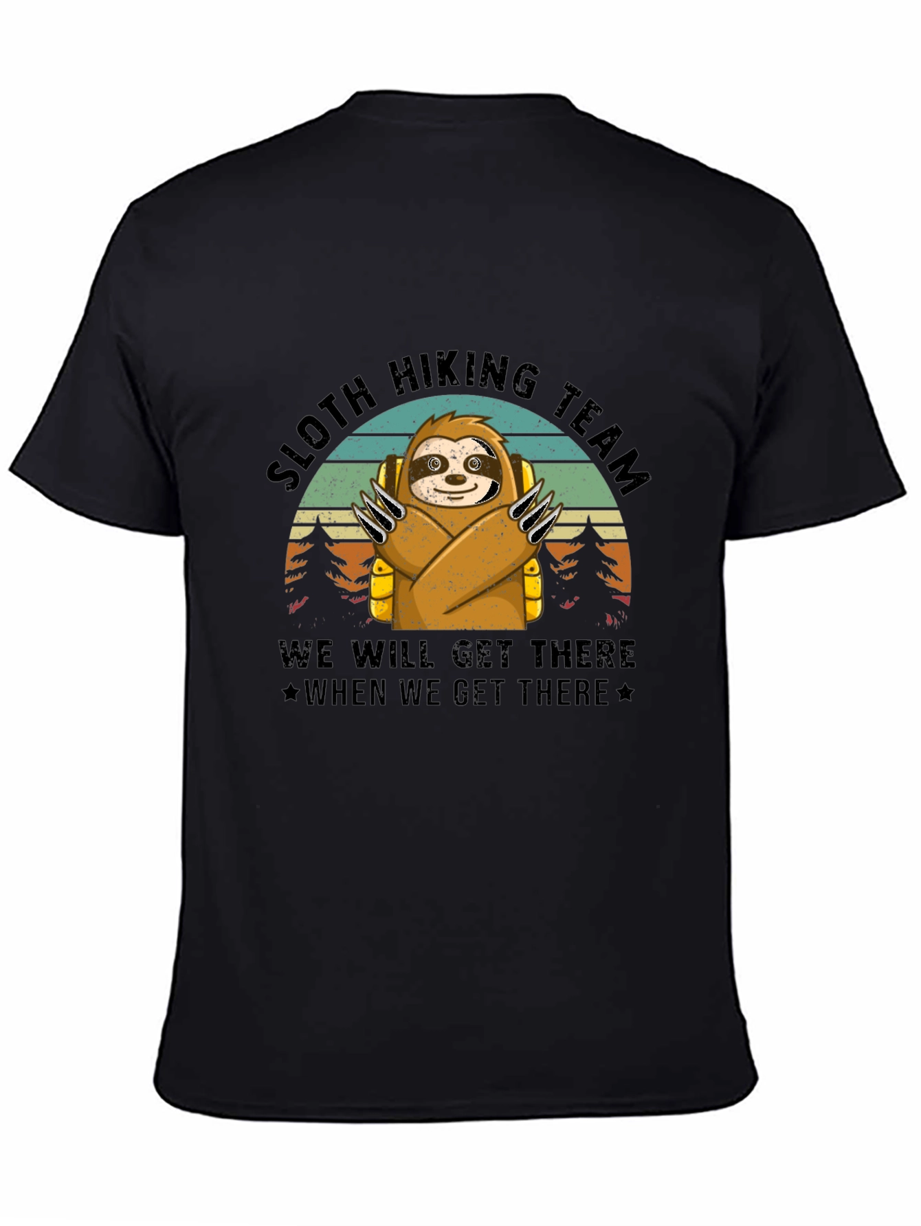 Sloth Hiking Team Black T-Shirt