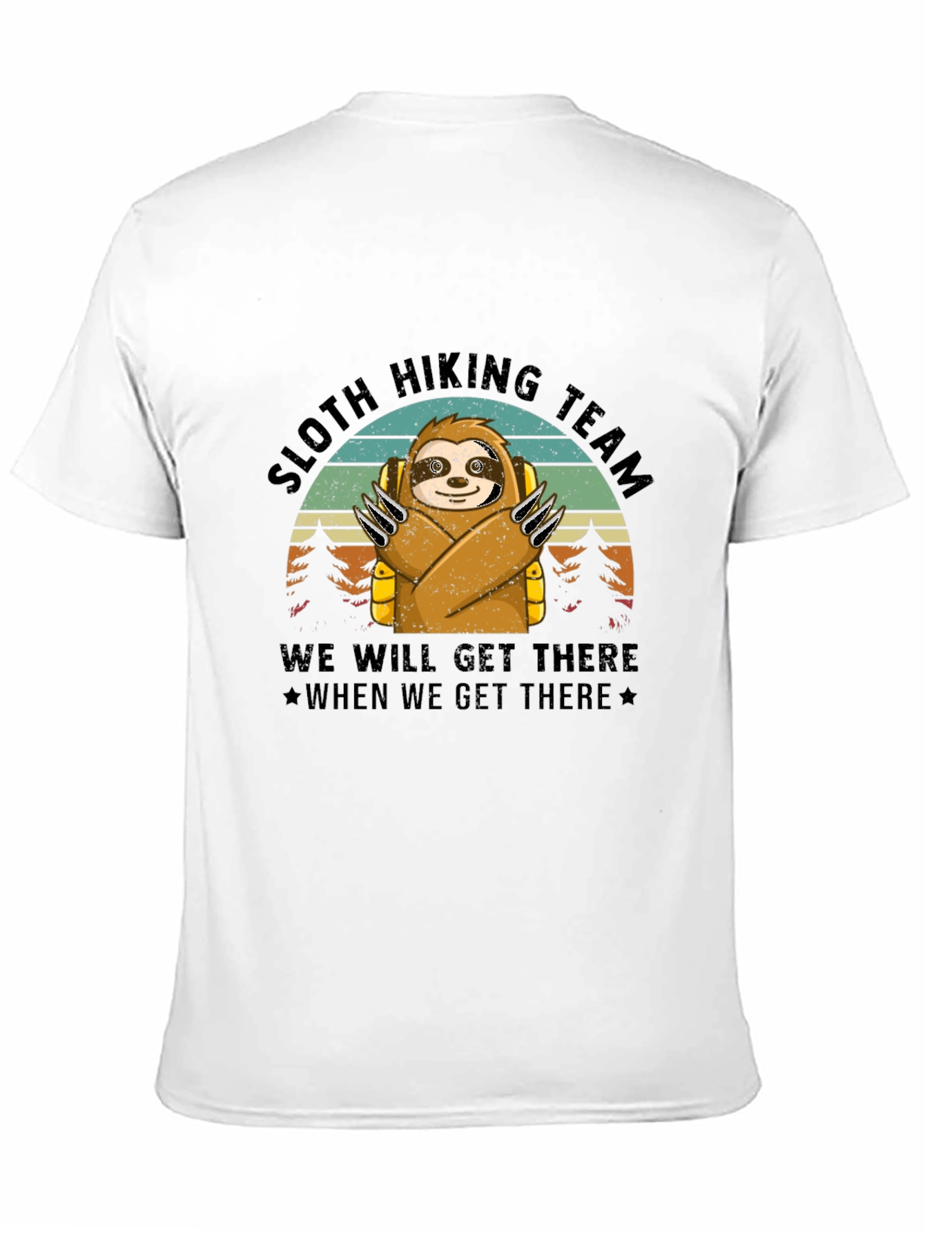 Sloth Hiking Team Black T-Shirt