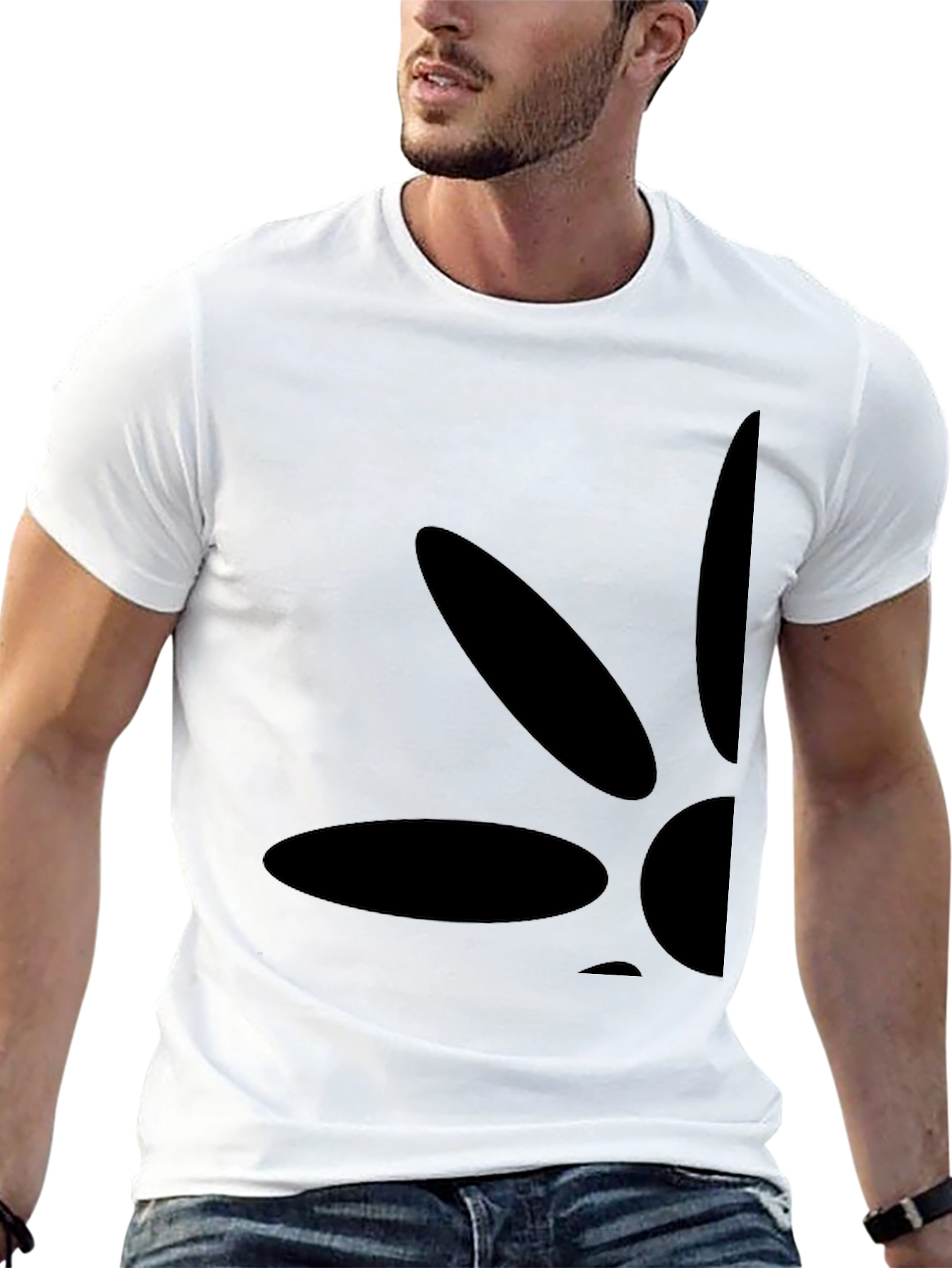 Mens Black Graphic Tee - Casual Style