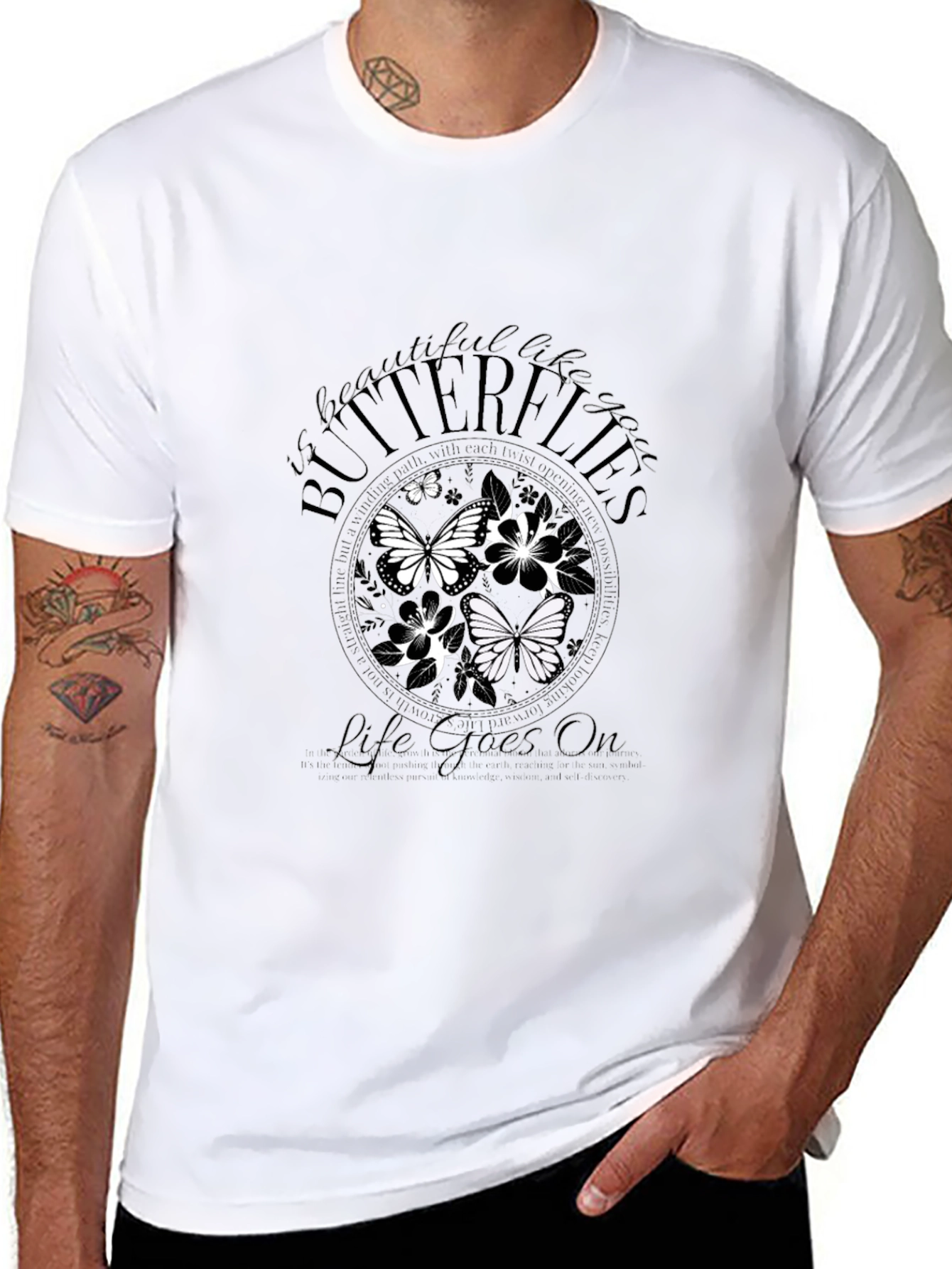 Butterflies Life Goes On Graphic Tee