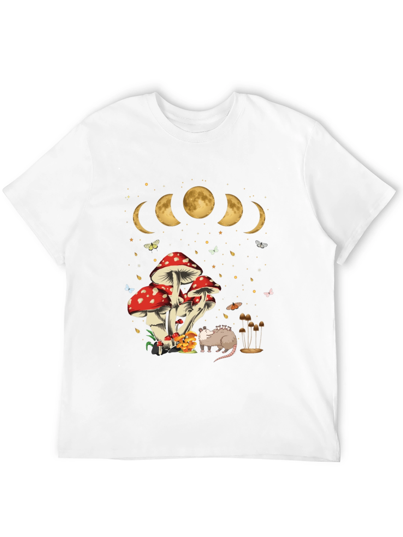 Mushroom Moon Phase Opossum Graphic Tee