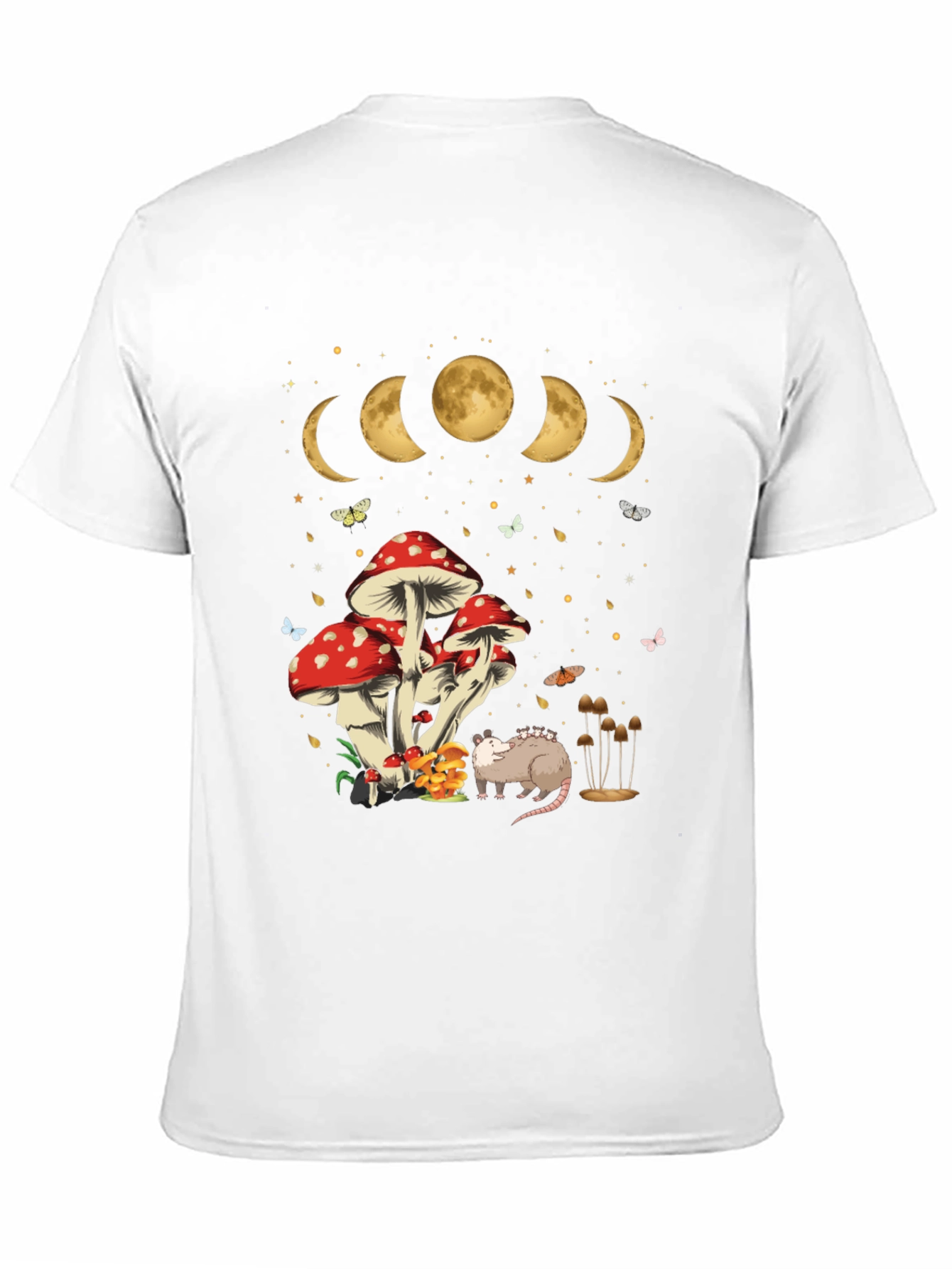 Mushroom Moon Phase Opossum Graphic Tee