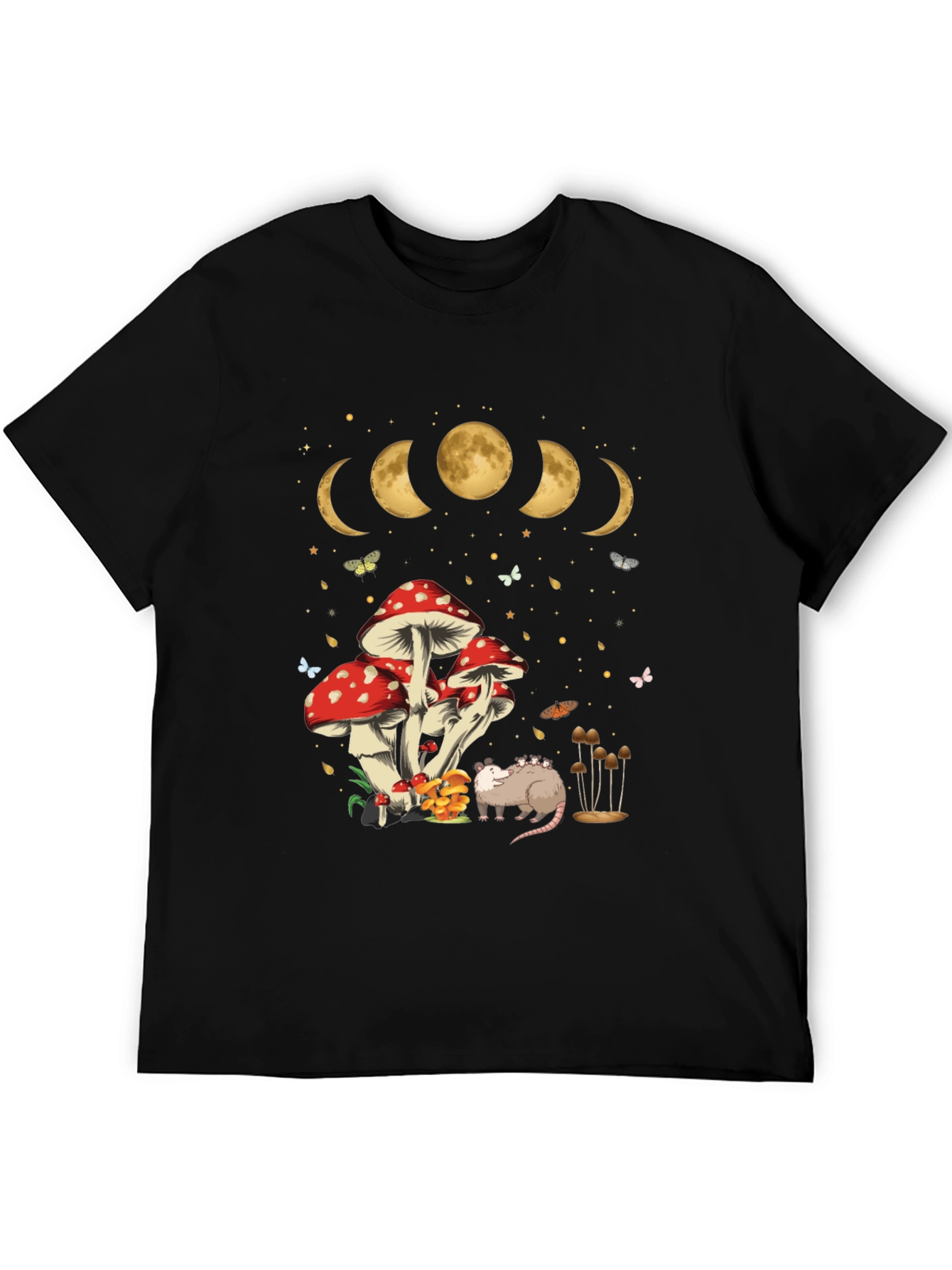 Mushroom Moon Phase Opossum Graphic Tee