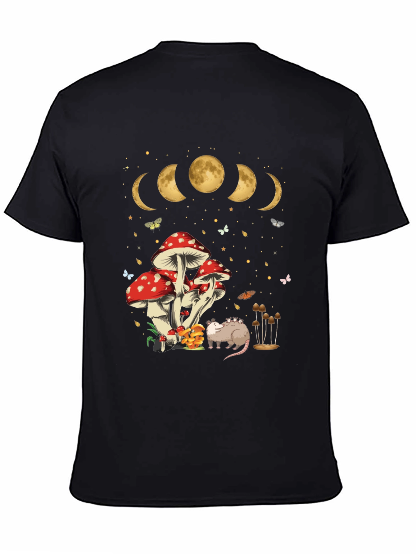 Mushroom Moon Phase Opossum Graphic Tee