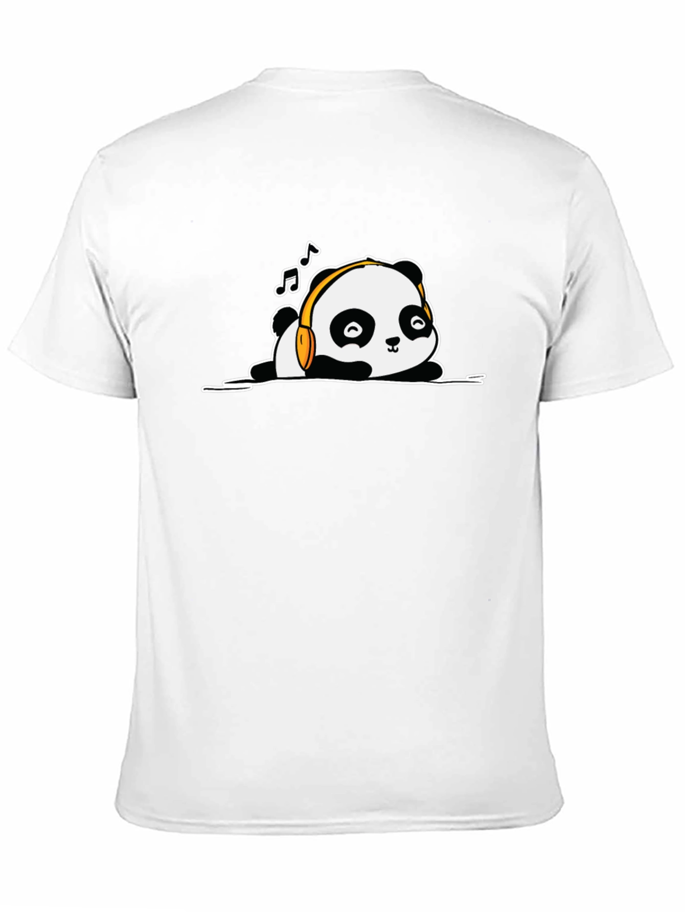 Panda Headphones Black T-Shirt