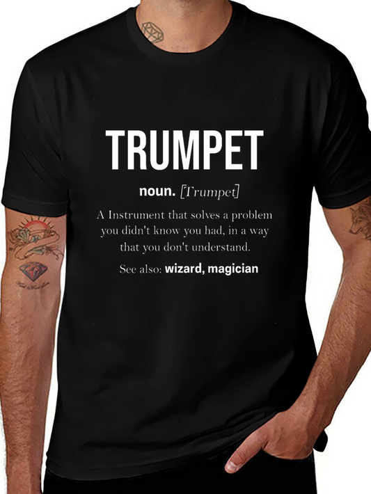 Trumpet Definition Black T-Shirt - Musician Wizard Magician