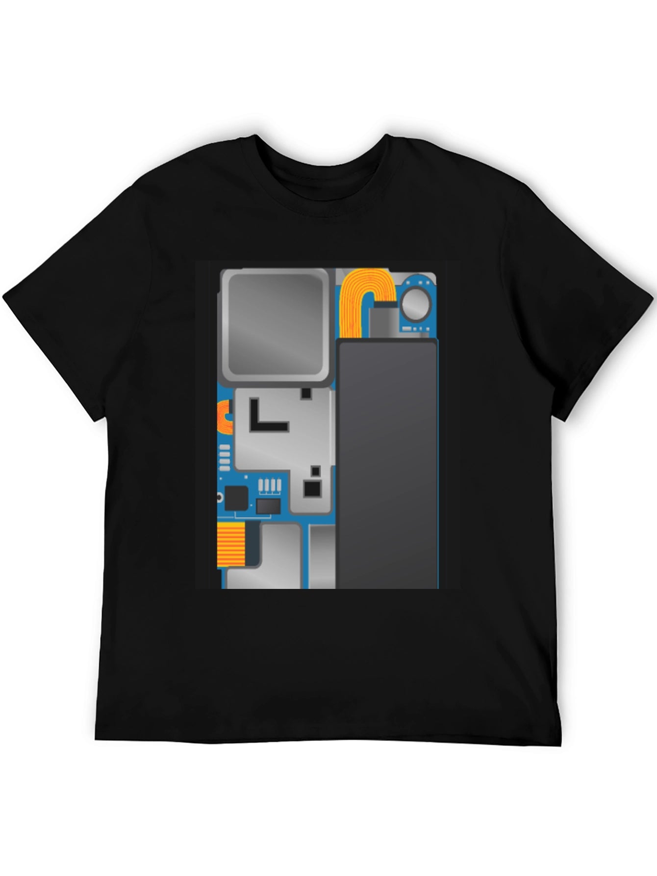 Tech Circuit Board Graphic Black T-Shirt
